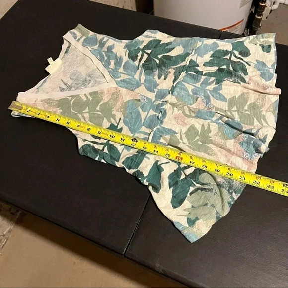 Deletta Anthrolopogie Amalia Peplum V-Neck Tank Top Leaf Print Women's MEDIUM - Picture 6 of 6